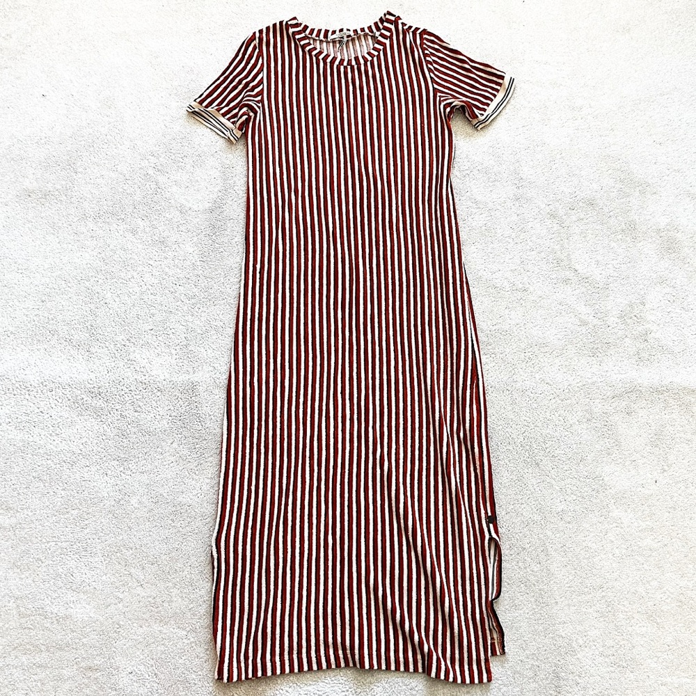SCOTCH & SODA POOLSIDE STRIPED MIDI/MAXI DRESS COVER UP SIZE SMALL TRENDY RETRO